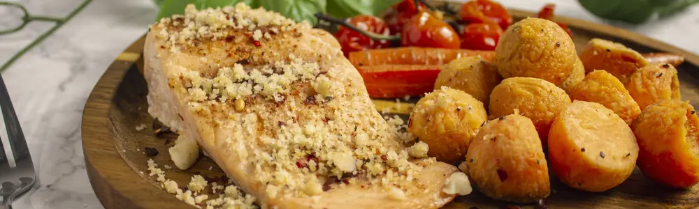 Roasted Salmon with Brazil Nut Parmesan