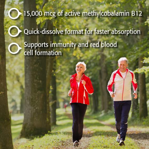 Vitamin B12 Methylcobalamin · 15,000 mcg (Sublingual Tablets)